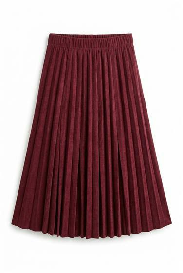Midi Length Crinkle Pleating Skirt