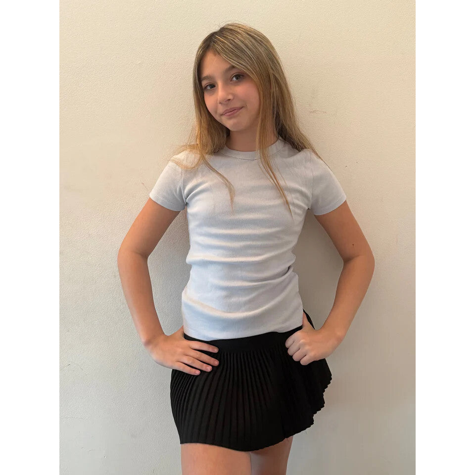 Girls Suede Pleated Skort