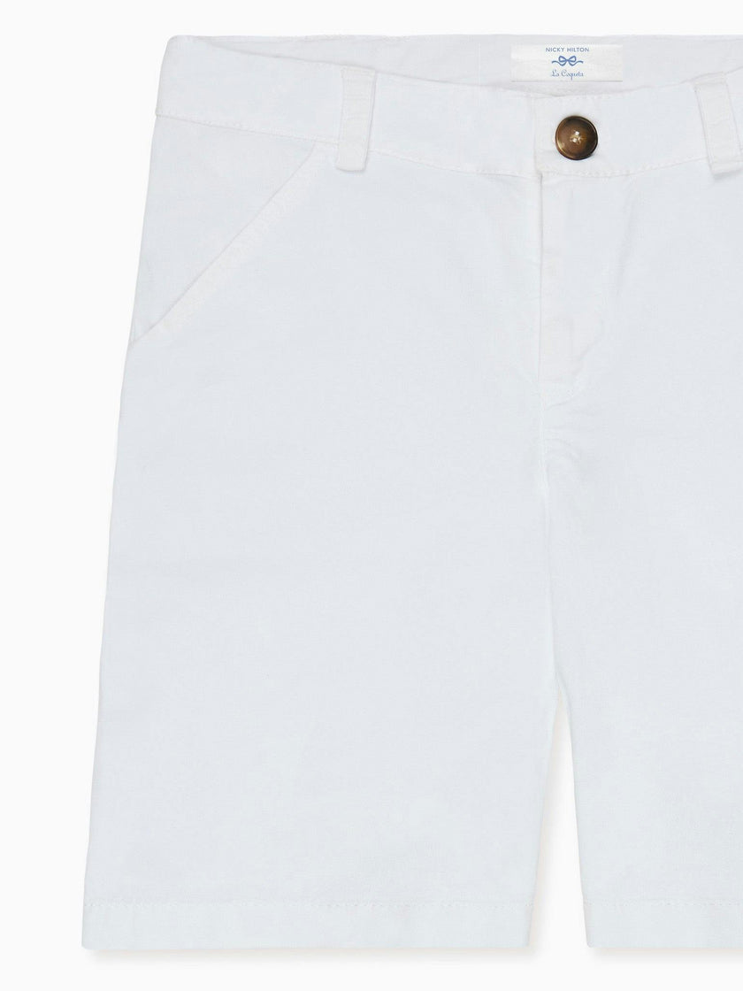 Nicky Hilton x La Coqueta White Conrad Boy Chino Shorts