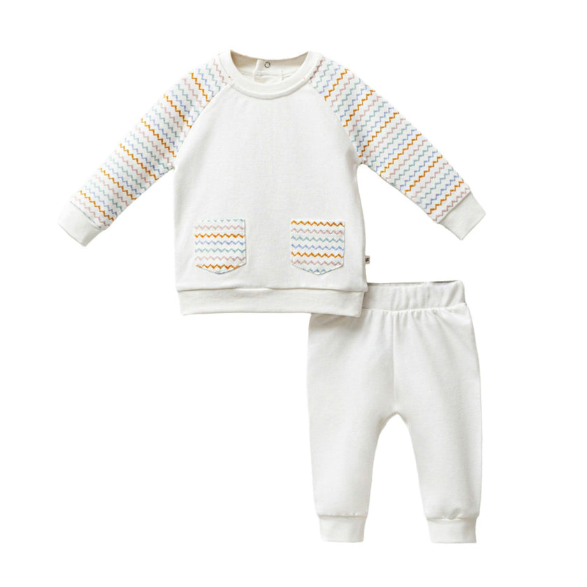Multicolor Zigzag Sweat Set