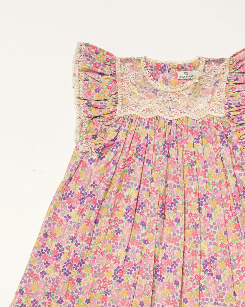 Sita Dress - Emma Floral Purple print