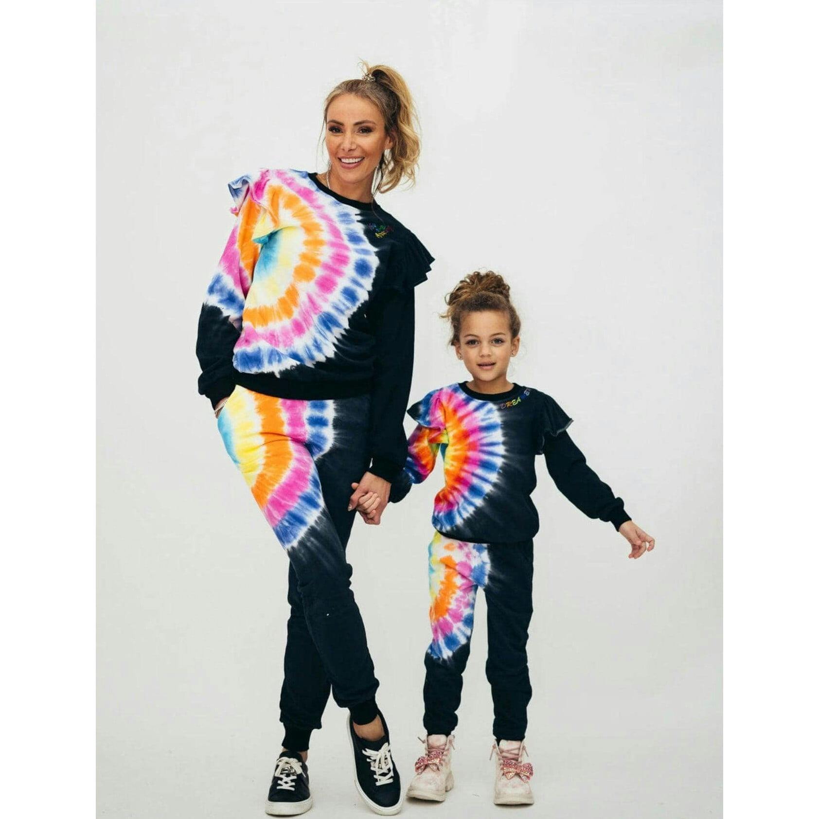 Women’s Rainbow Tie Dye Ruffle Set