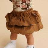 Camel Cotton Corduroy Scalloped Bummie
