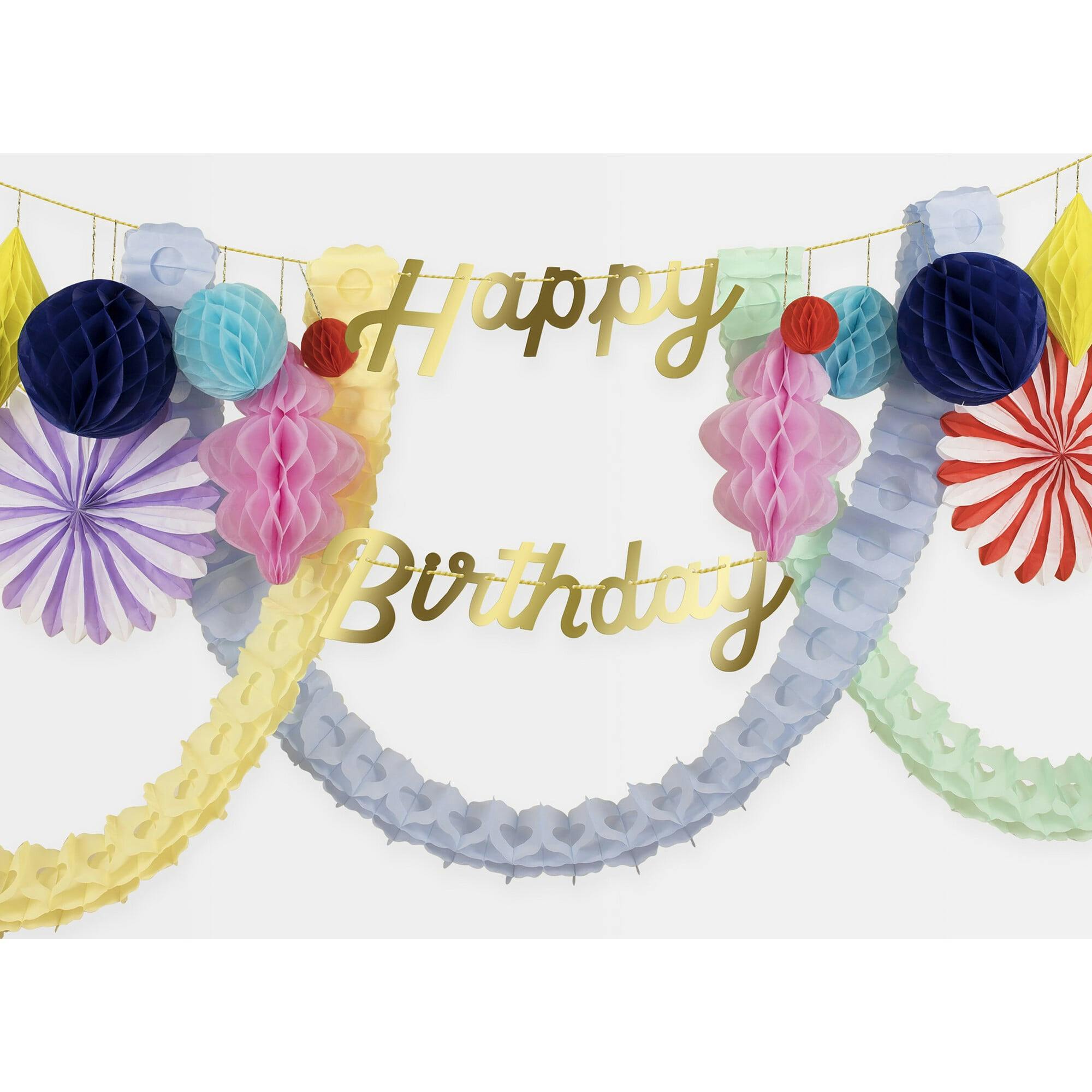 Happy Birthday Honeycomb Garland