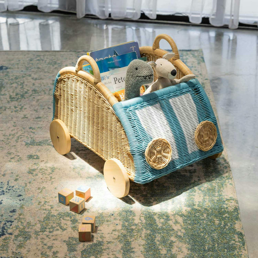 Handcrafted - Archie Storage Wagon - Rattan Wicker