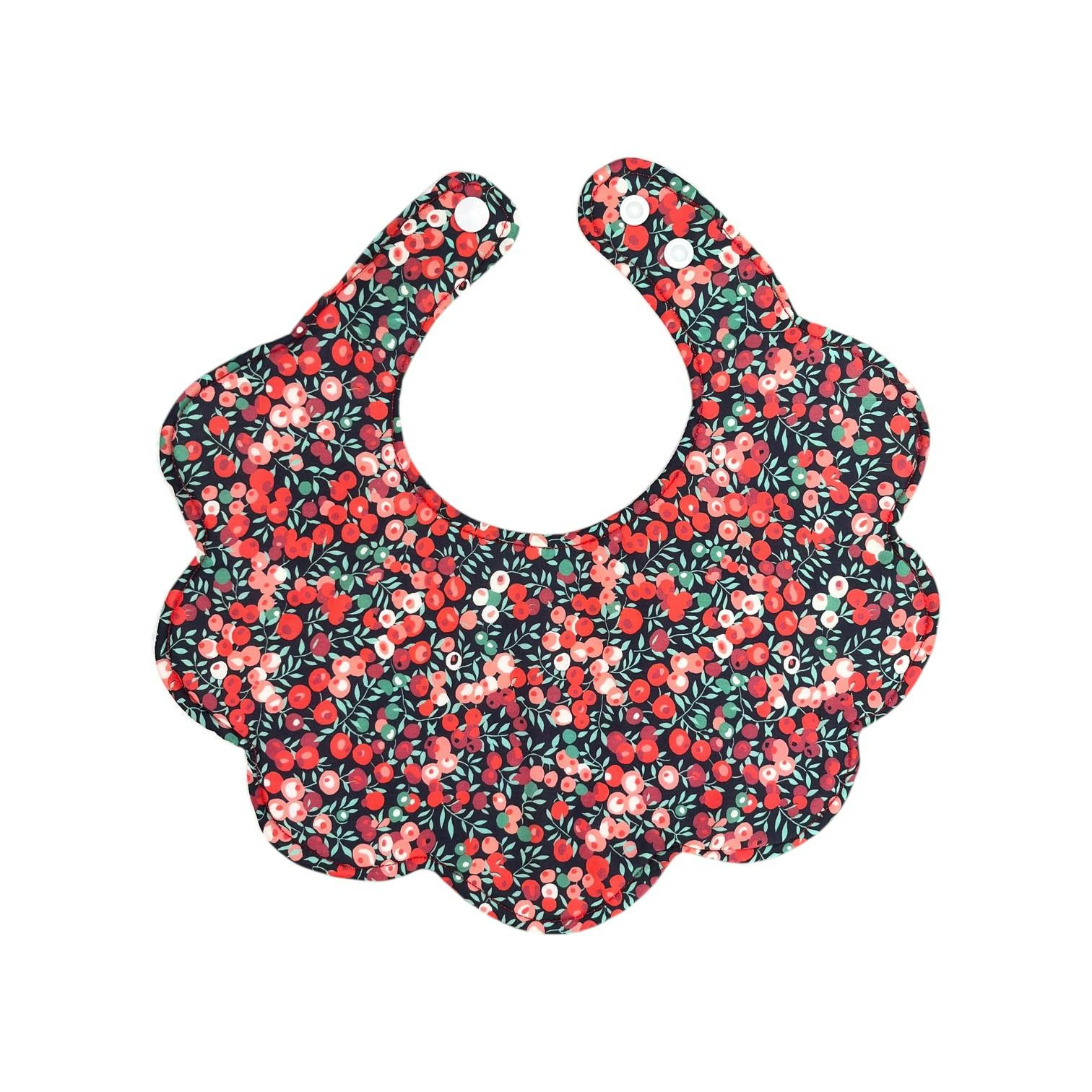 Liberty Of London Christmas Scallop Baby Dribble Bib - Wiltshire Berry