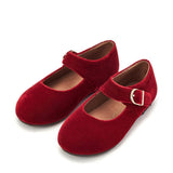Juni Velvet Round-Toe Mary Jane Shoes