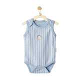 Beige and Blue Dino Bodysuits