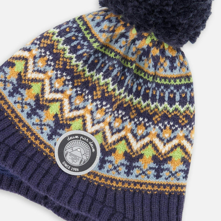 Lined Peruvian Knit Hat with Pompom