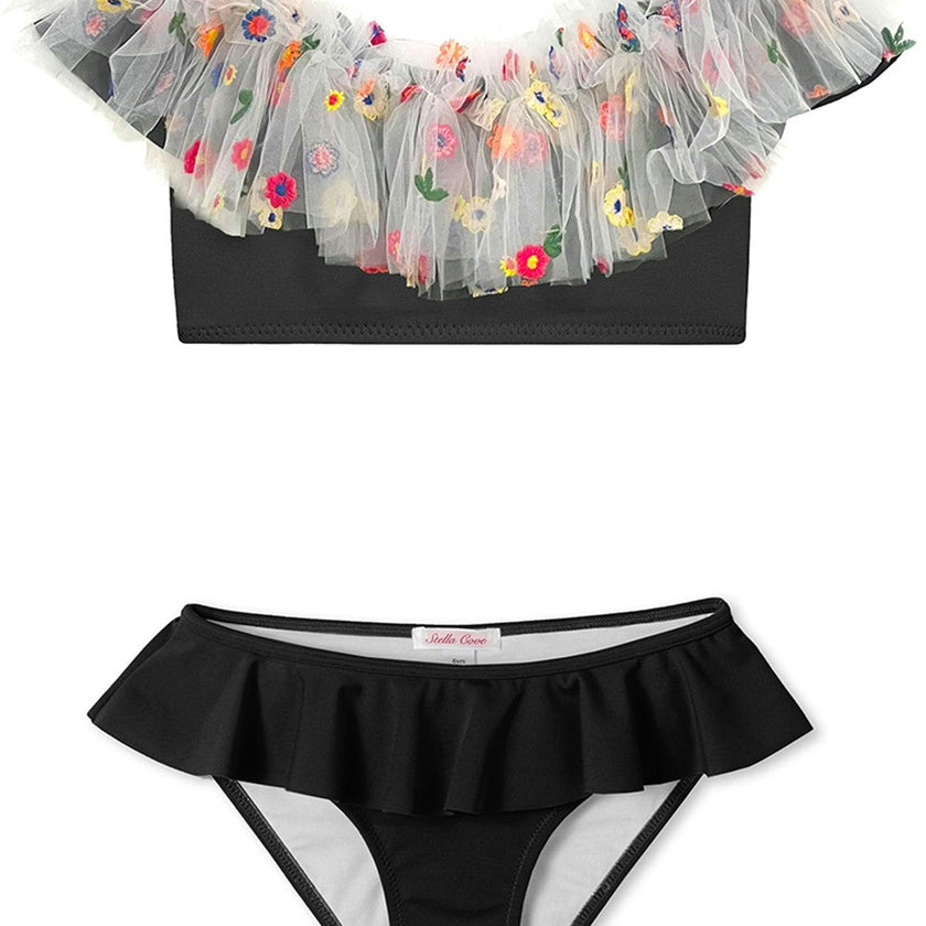 Floral Tulle Bikini
