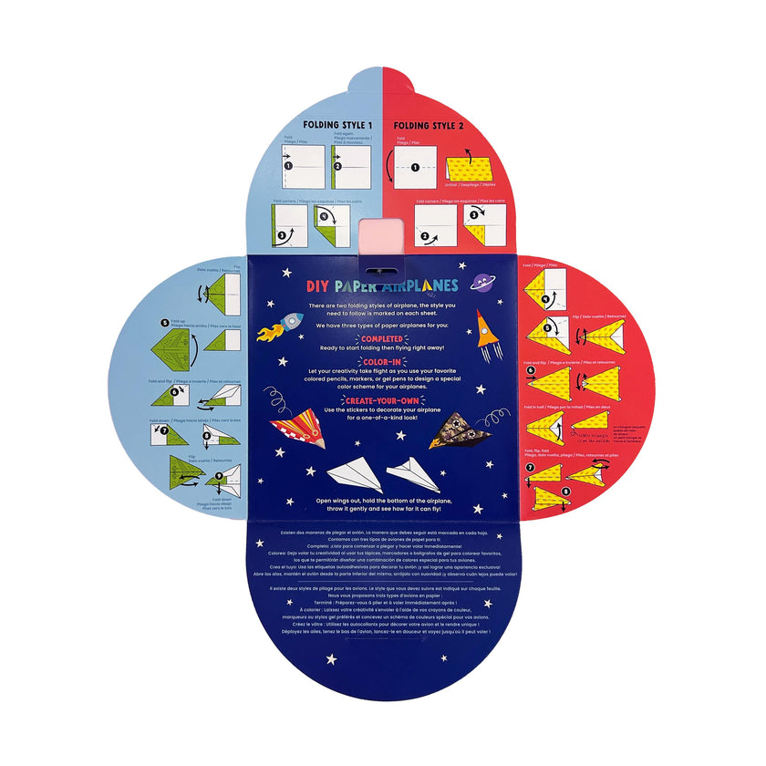 DIY Paper Airplanes Activity Kit - 24 Designs - 2 Sticker Sheets