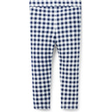 Gingham Button Ponte Pant, Navy Blue