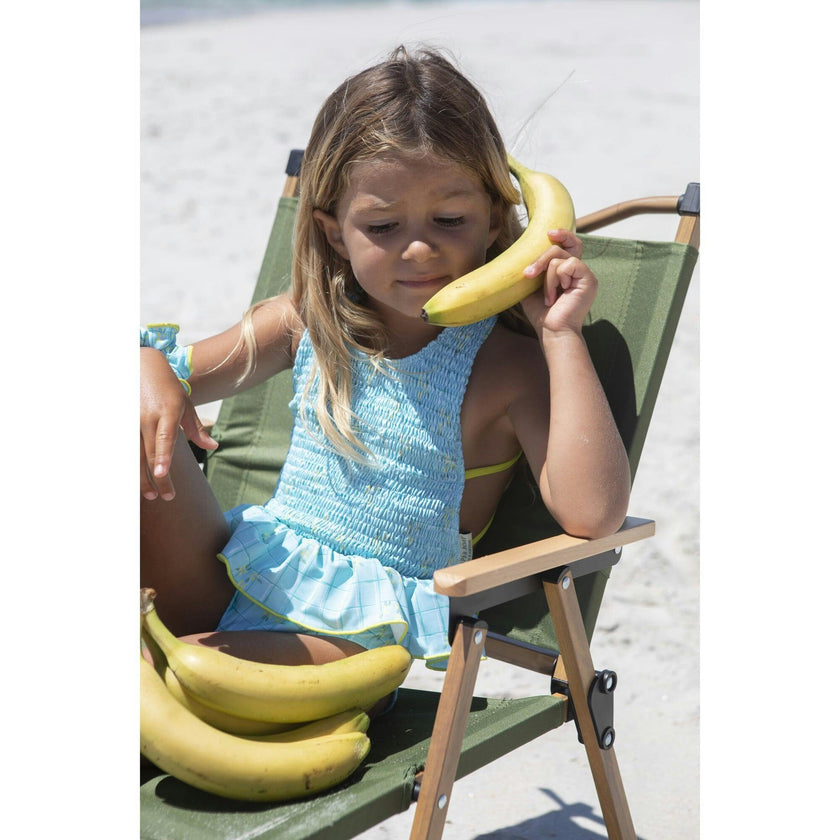 Water garden smocked swimsuit