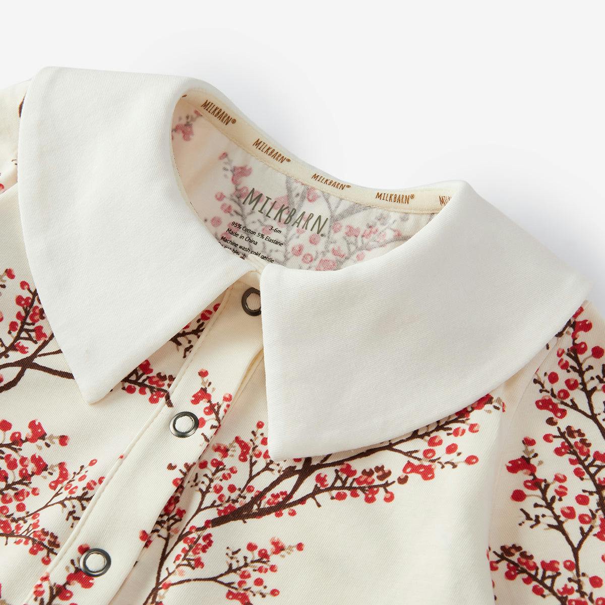 Winterberry Cotton Stretch Collar Long Sleeve Jumpsuit