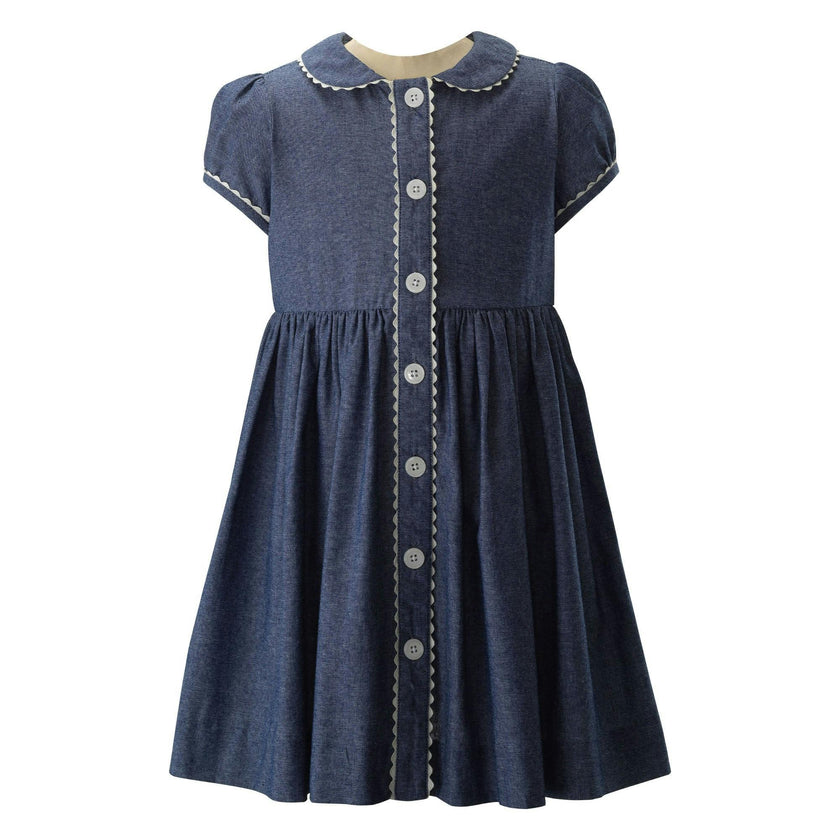 Chambray Button-Front Dress