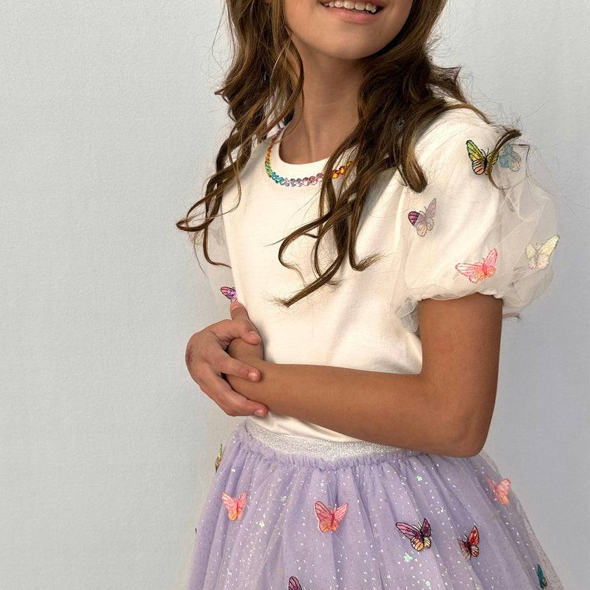 Rainbow Butterflies Tutu Skirt