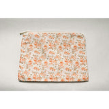 Coral Petal Blooms Timeless Floral Ruffle Zipper Pouch