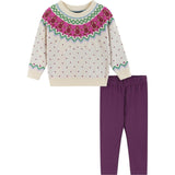 Infant White Fair Isle Sweater & Jegging Set