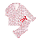 Candy Cane Scallop Christmas Women's Two-Piece Set