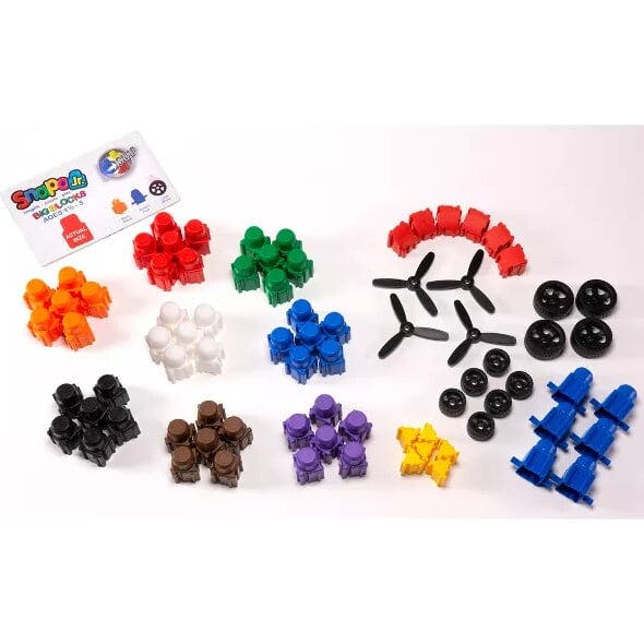 Snapo Jr. Advanced Builder's Kit - 80 pcs - Colorful Blocks & Wheels