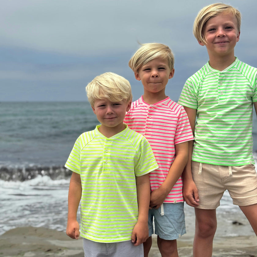 FRIGAT NEON PINK Stripe  Henley