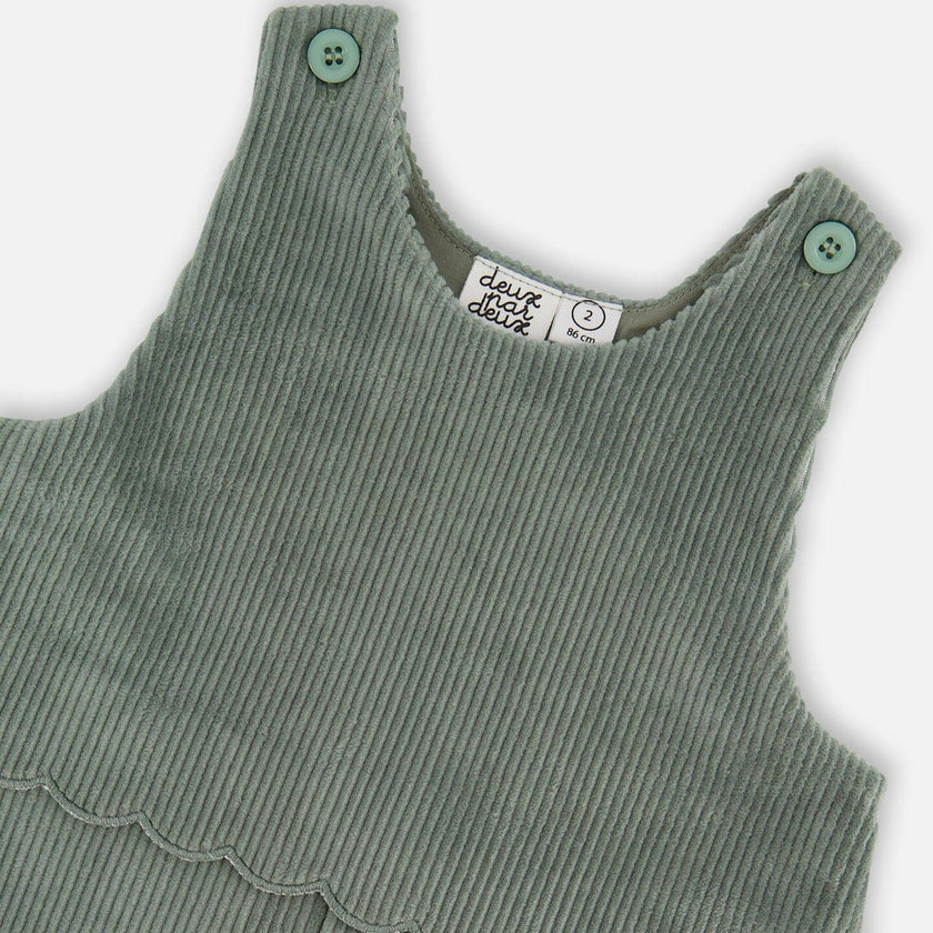 Stretch Velour Faux-Layered Overalls