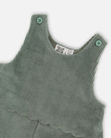 Stretch Velour Faux-Layered Overalls