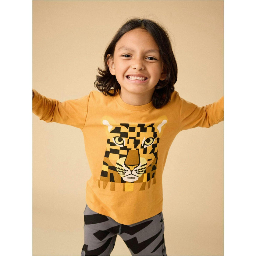 Bojagi Leopard Graphic Tee, Orange