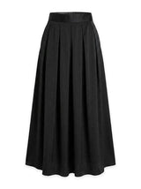 Waisted Taffeta Midi Skirt