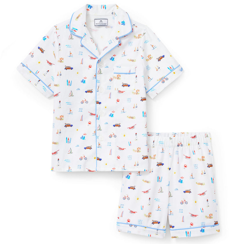 Kid's Twill Pajama Short Set in Summer Nostalgia