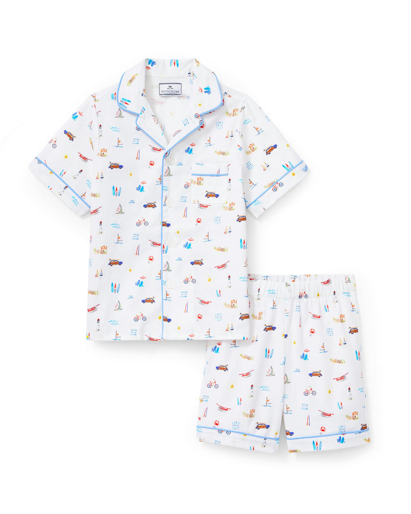 Kid's Twill Pajama Short Set in Summer Nostalgia
