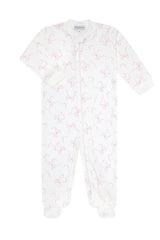Charming Bows Print Zipper Footie