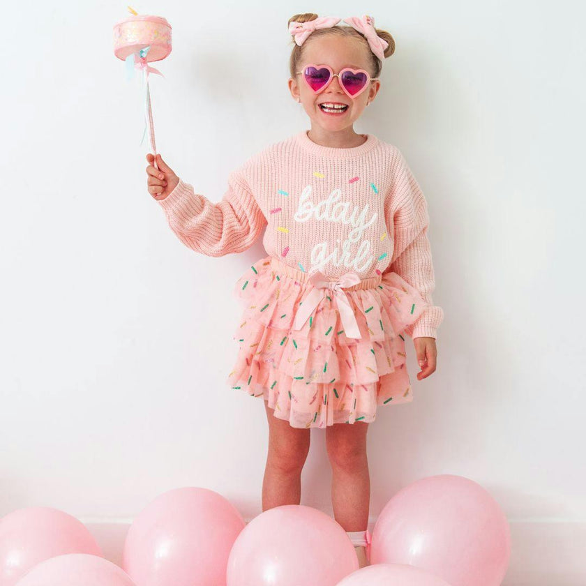 Birthday Girl Sprinkle Tiered Tutu Skirt