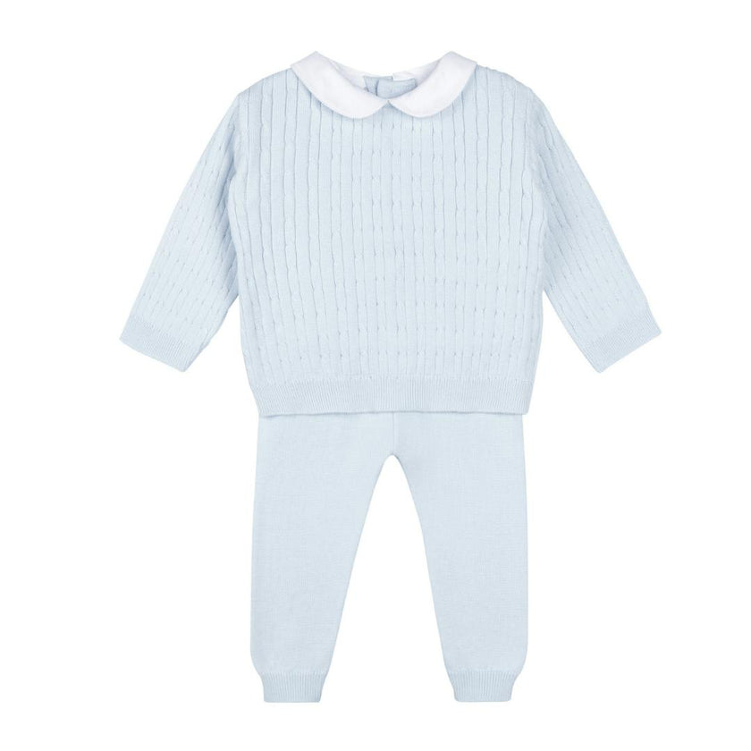 Boys Peter Pan Cable Knit Set Blue