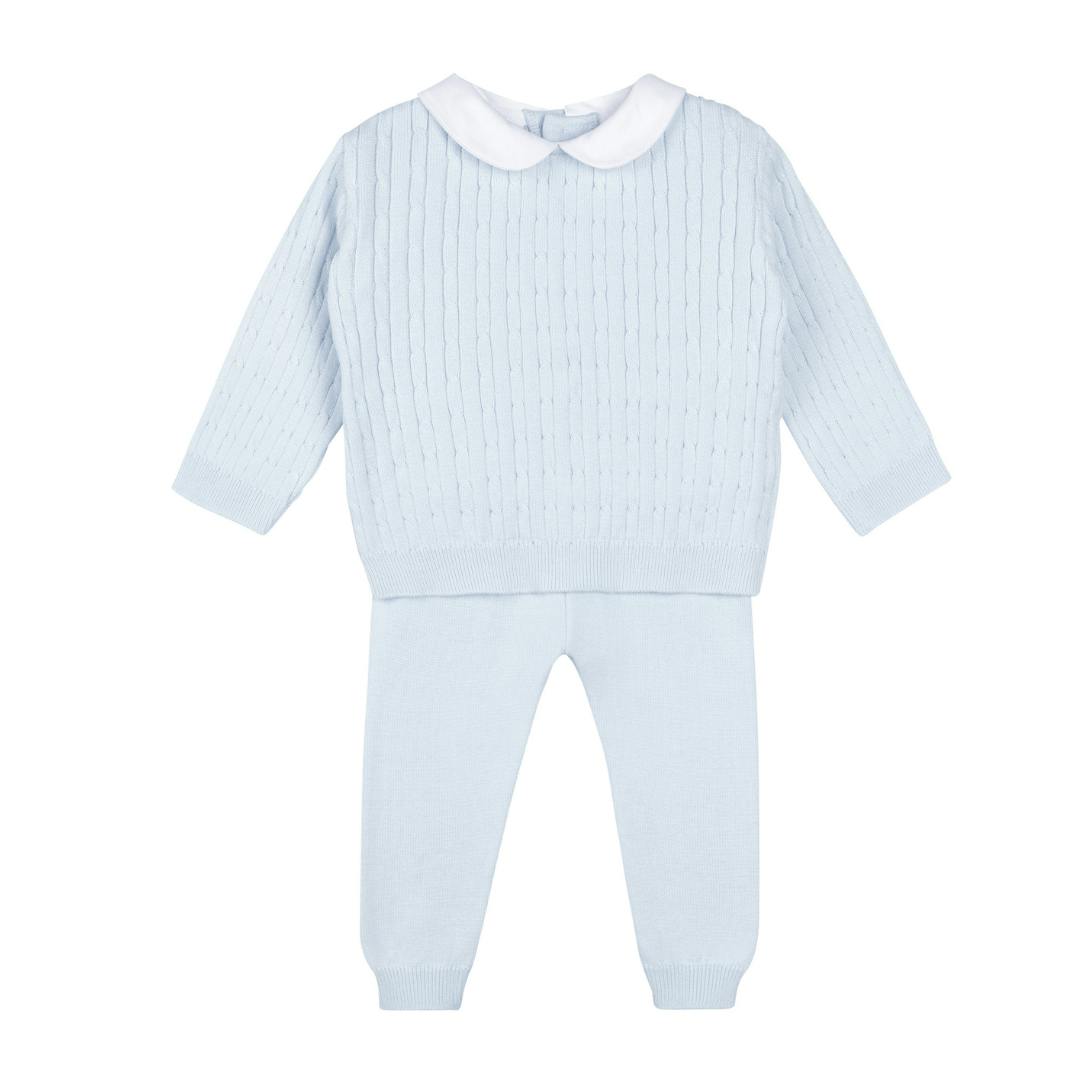 Boys Peter Pan Cable Knit Set Blue