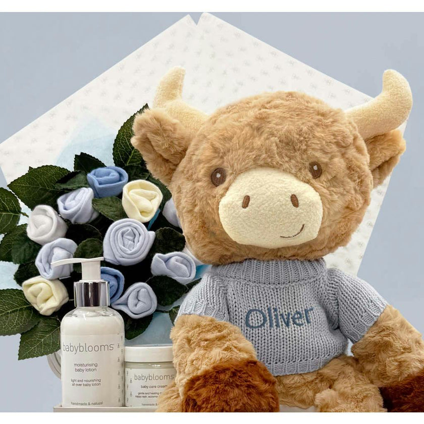 Personalized Harriet Highland Welcome Baby Hamper