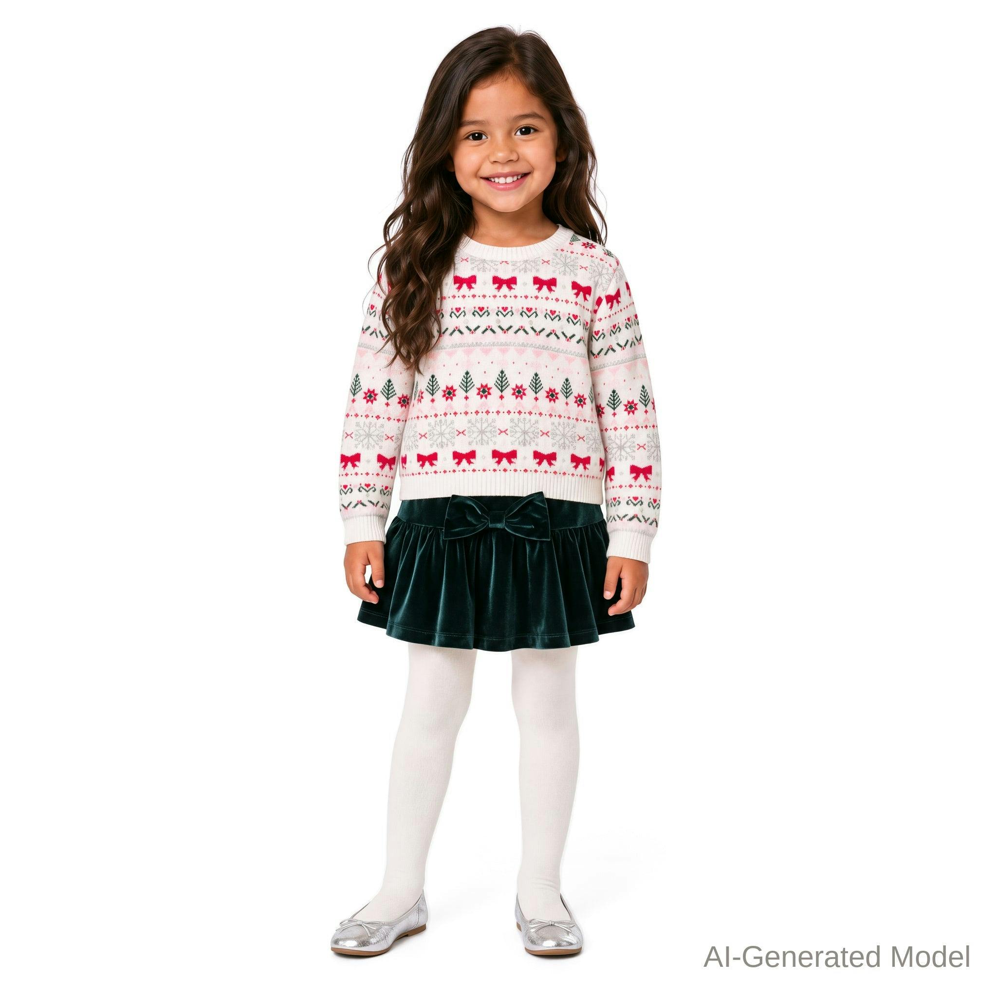 Girls (4-6X) Sweater & Skirt Set | Holiday Fair Isle
