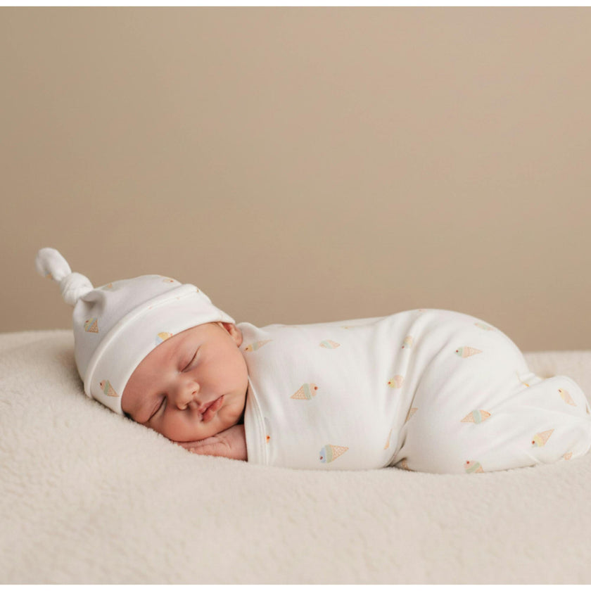 Organic Swaddle Blanket & Hat Set
