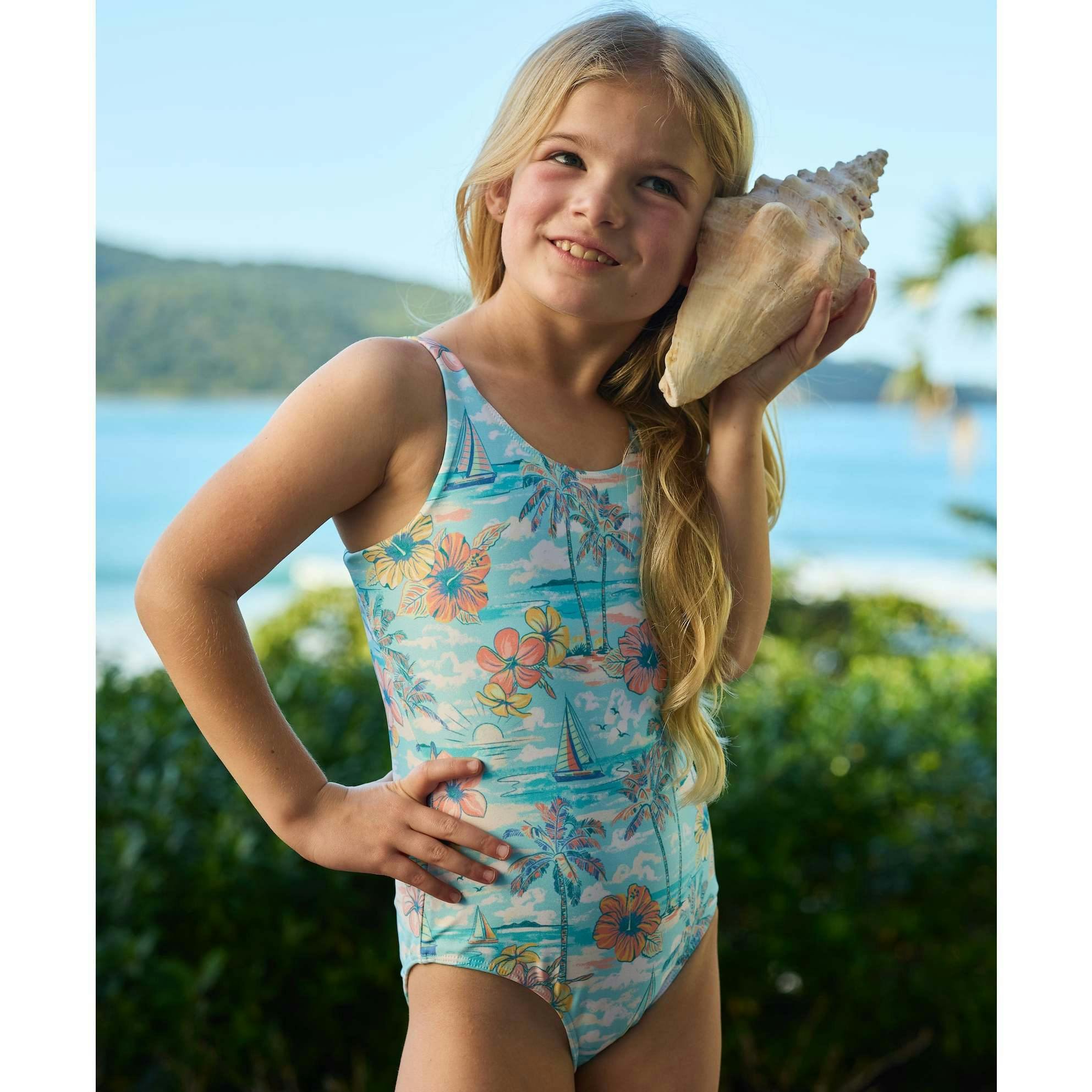 The BVIs - Girls Ruffle One Piece UPF 50+
