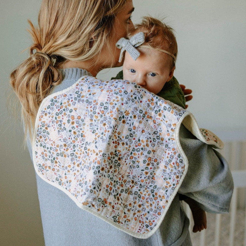 Cotton Muslin Burp Cloth 2 Pack - Pressed Petals