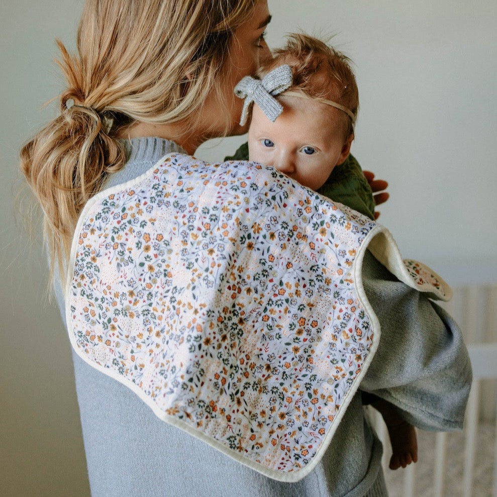 Cotton Muslin Burp Cloth 2 Pack - Pressed Petals