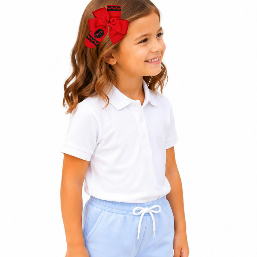 Crayon Back-to-School Hair Bow