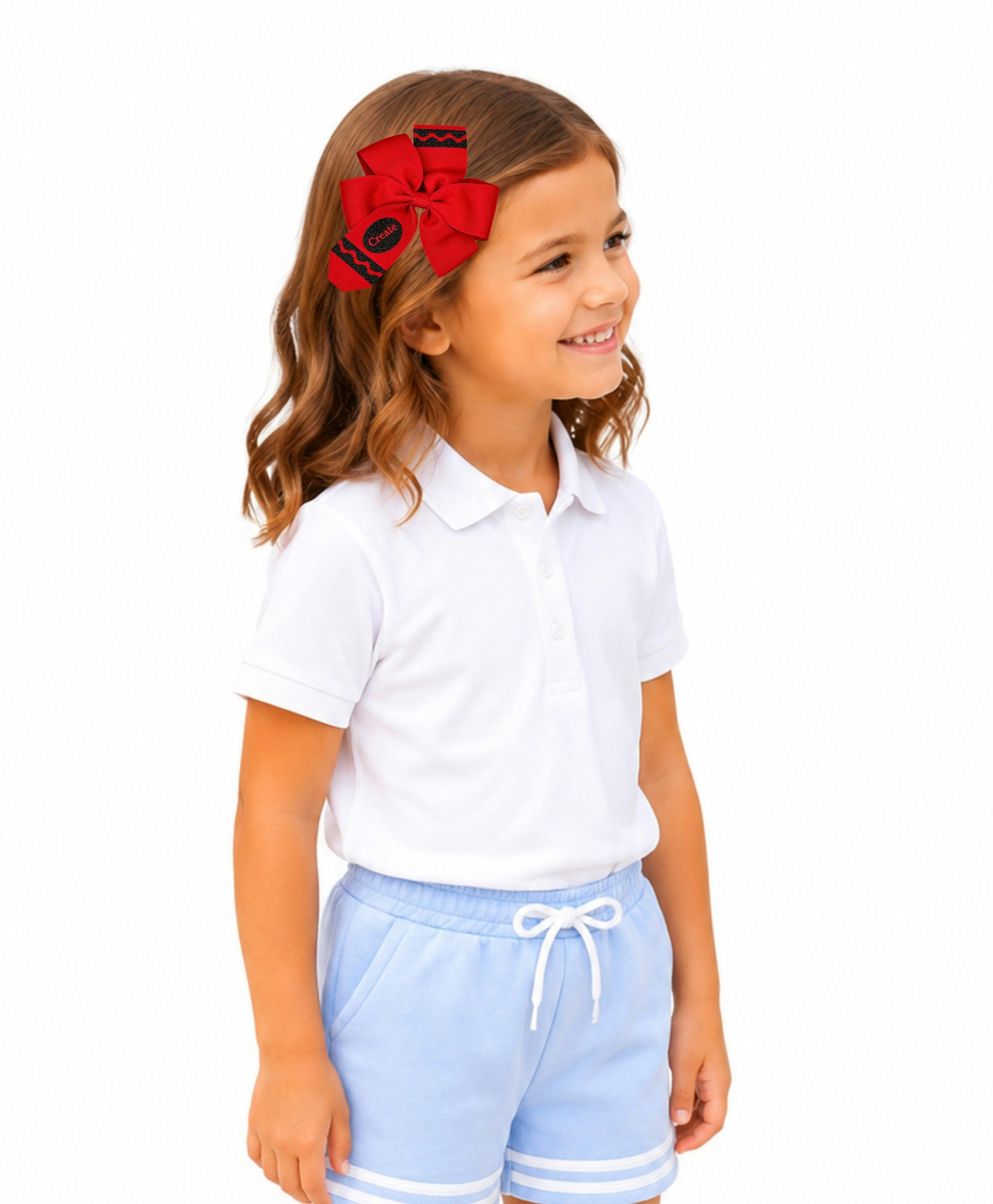 Crayon Back-to-School Hair Bow