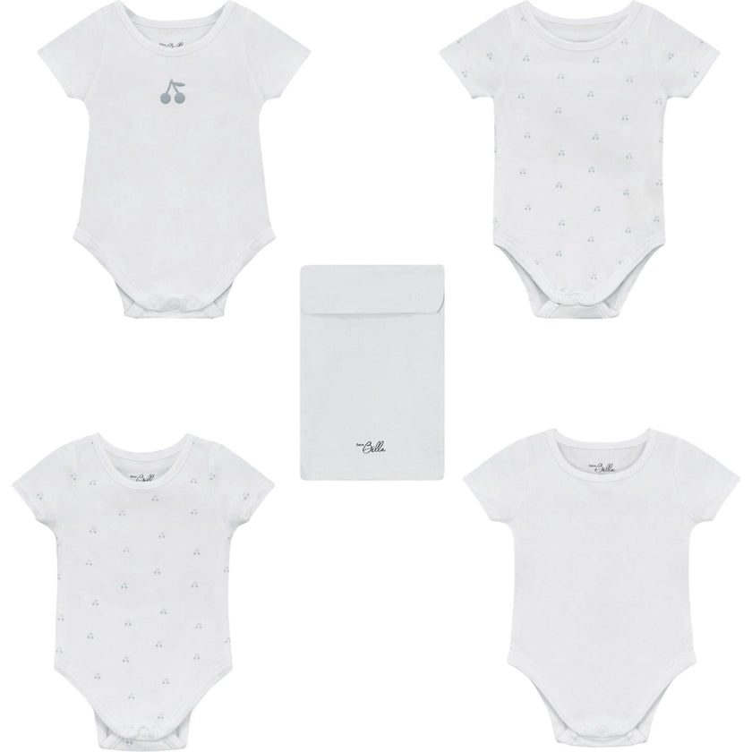 Cherry Print Undershirt Set Pure White/Blue