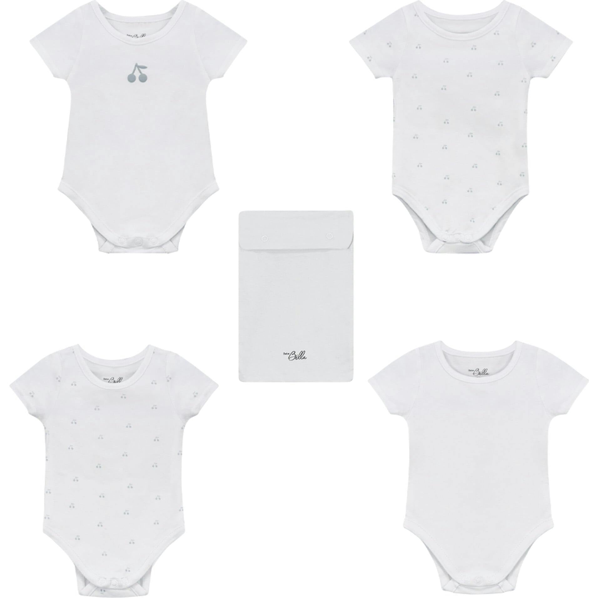 Cherry Print Undershirt Set Pure White/Blue