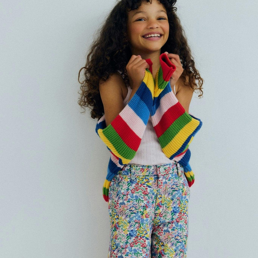 Canela Jumper Tulip Red Multicolor Stripes