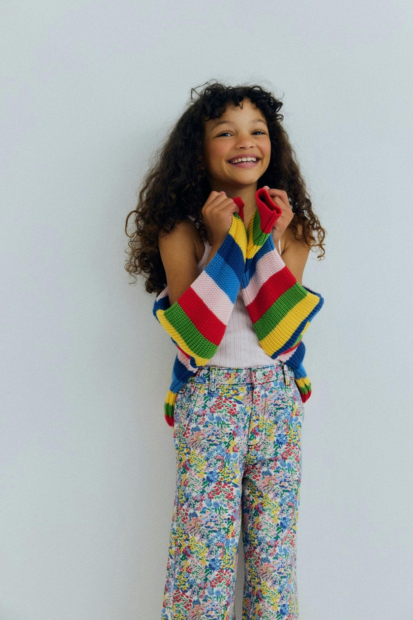Canela Jumper Tulip Red Multicolor Stripes