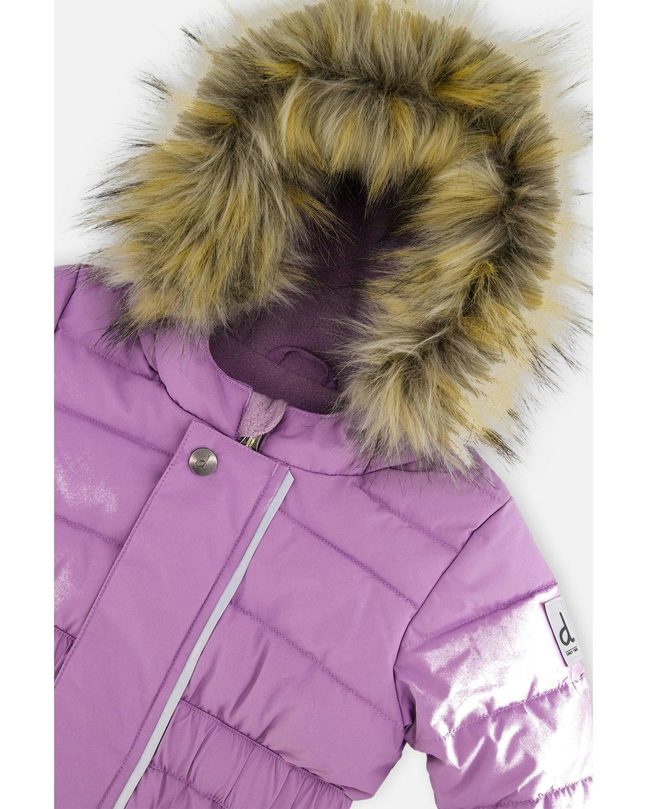 Baby Original One Piece Puffy Snowsuit With Removable Mittens And Boots Violet
