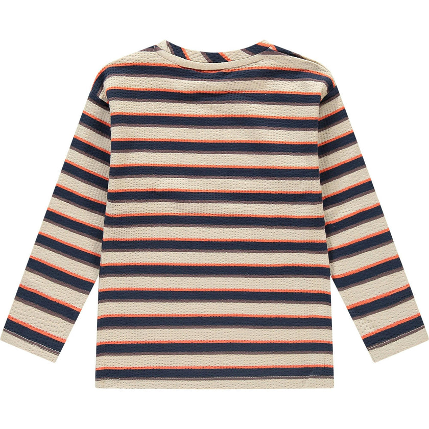 Striped Textured Long Sleeve T-Shirt