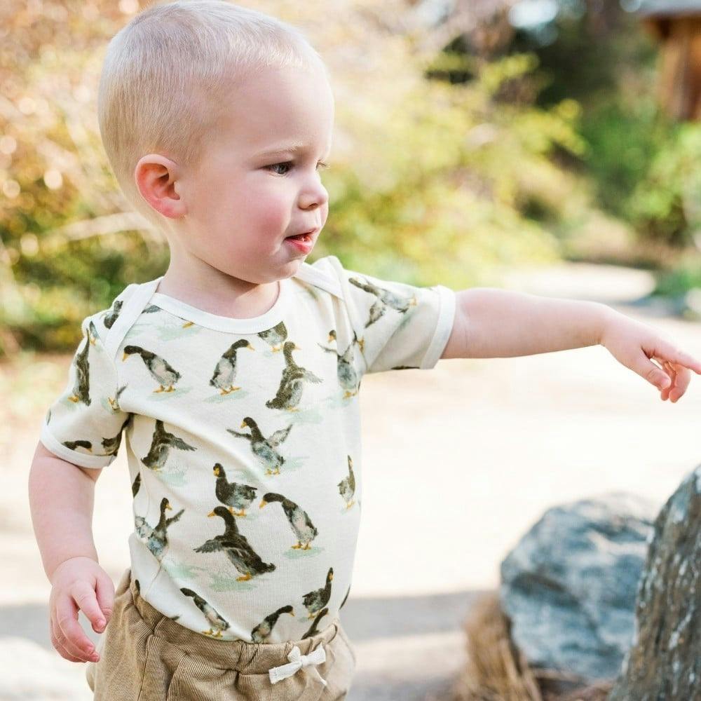 Gold Organic Cotton Short Sleeve One Piece